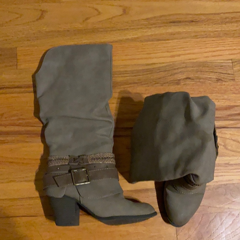 Taupe tall heeled boots